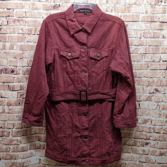 Naked Wardrobe Long Jean Jacket Dress with Belt Small - Picture 11 of 13